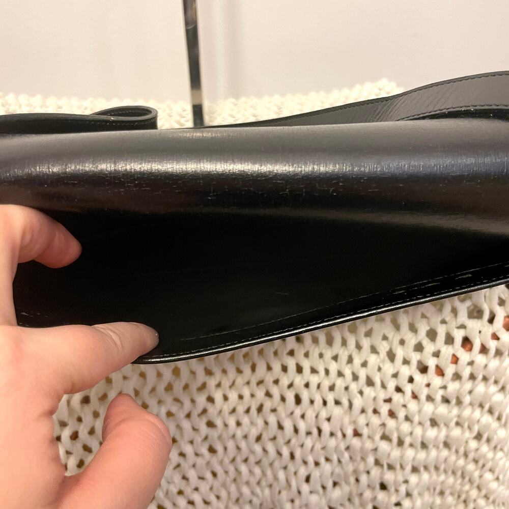 Christian Dior Crossbody Bag Black Vintage Logo Quiet Luxury Etched Leather - Picture 7 of 13